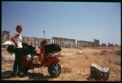 Vespa on Apamea Colonnade